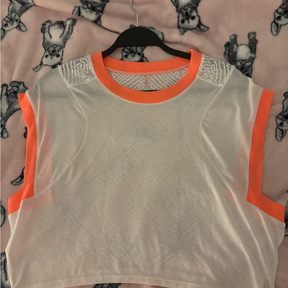 Orange and white free people  top